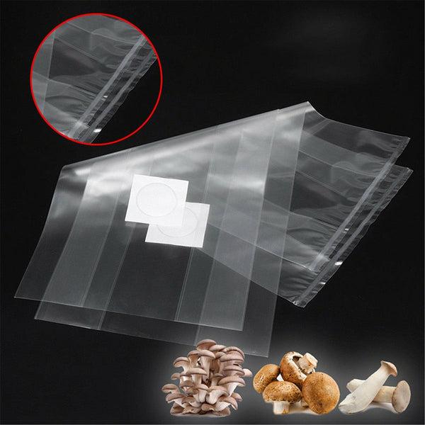 Mushroom Grow Bag Grains Spawn Substrate High Temp Pre Sealable 50x25cm