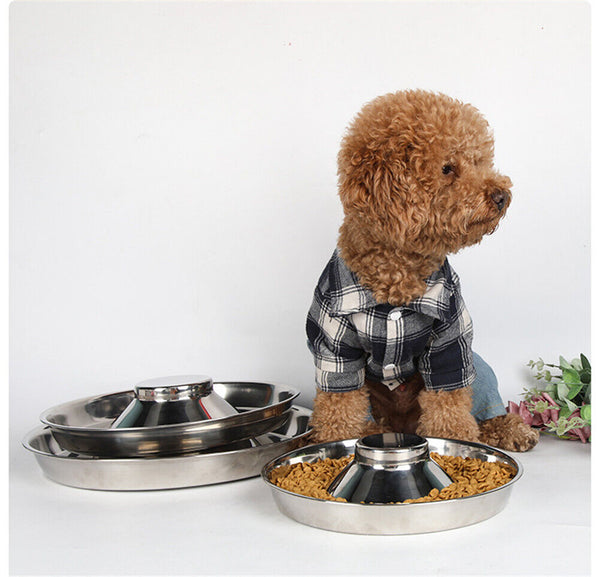 Feeder Bowl Stainless Dish Puppy Dog Pet Cat Litter Food Feeding Weaning Bowl AU