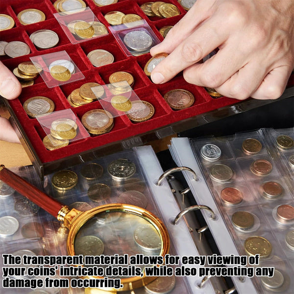 20pcs Single Pocket Coin Sleeves Holders Clear Coin Protector Sleeves Badge Bag