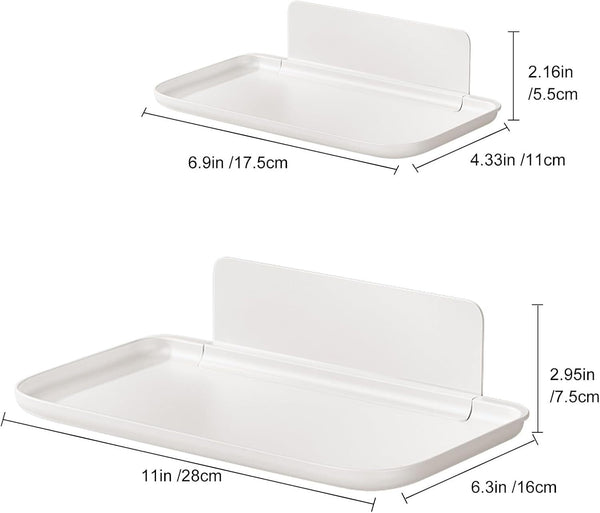 2pcs Collapsible Wall Shelf Folding Storage Rack Space Saving Organizer Holder