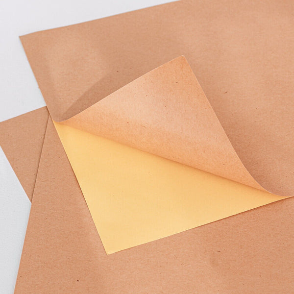 100X A4 Self Adhesive Brown Kraft Sticker Paper Sheet Label Laser Inkjet Printer