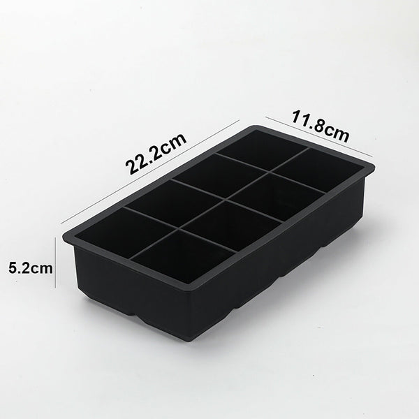 2x 8 Grids Whiskey Silicone Maker Ice Cube Tray Mould Large Mold Giant Square