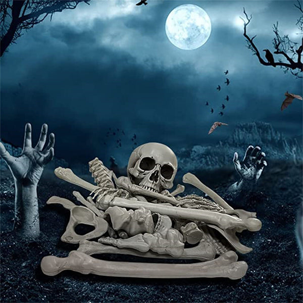 12PCS Christmas Skeleton Bones Skull Body Part Prop Graveyard Outdoor Decoration