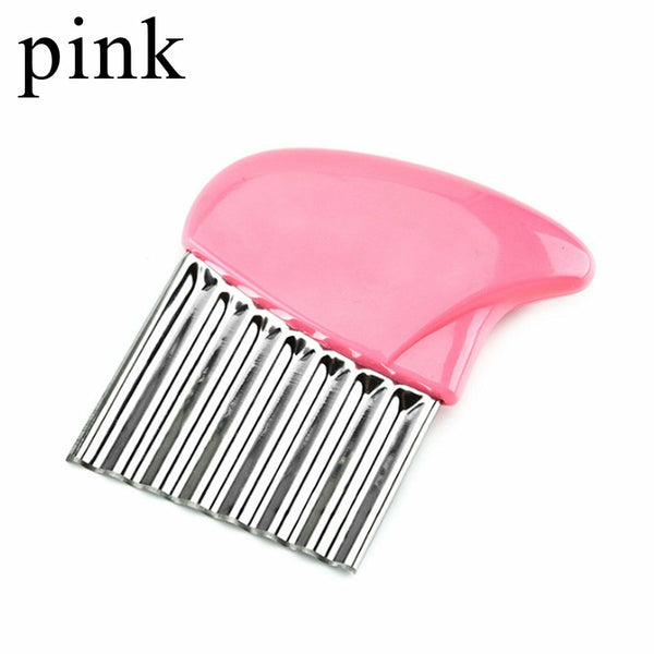 2x Stainless Steel Crinkle Cutter Wavy Vegetable Potato Chip Slicer Knife Blade