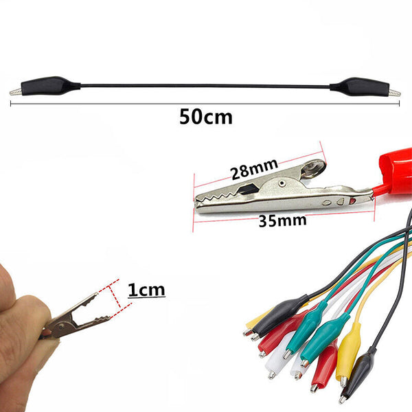 20PCS Electrical Alligator Clips Test lead Jumper Wire Crocodile Cable Wire AU