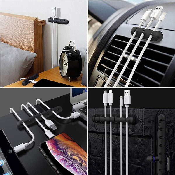 3x USB Charge Cable Holder Desk Cable Clips Organizer Cord Management 3/5/7Cilps