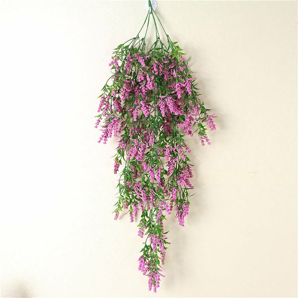 4PCS Hanging Artificial Plants Fake Lavender Home Porch Decor Party Vine Flower