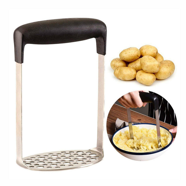2X Potato Masher Vegetable Kitchen Resistant Crusher Press Heat Stainless Steel