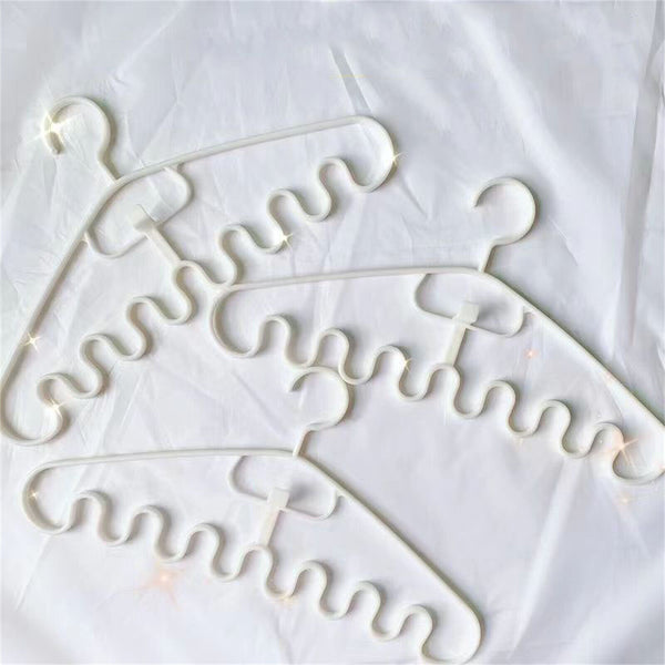 10pcs Wave Pattern Stackable Hanger Space Saving Clothes Hanger Closet Organizer