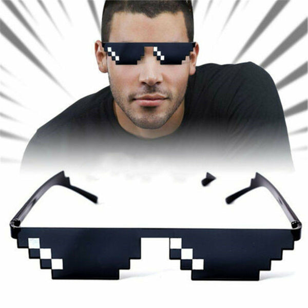 2PCS Chic MEME Deal IT Thug Life Attitude Stylish Glasses 8 Bit Pixel Sunglasses