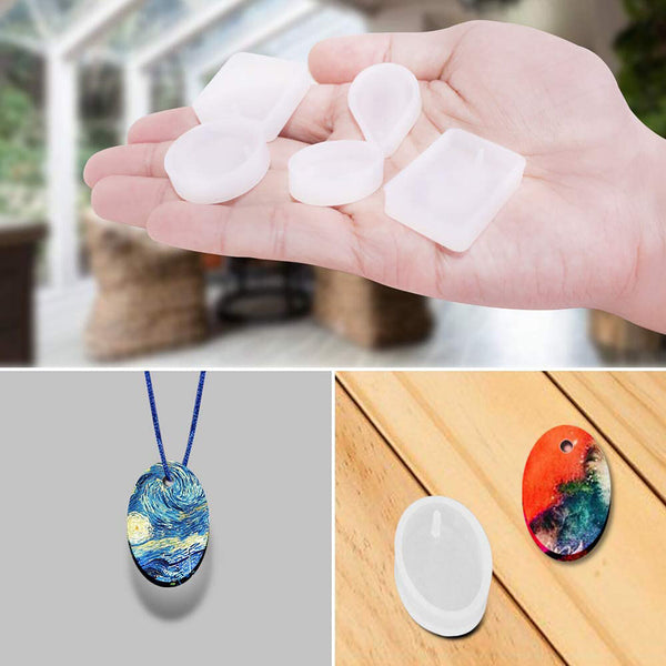 20PCS Mold Pendant Mould With Hanging Hole Jewelry Keychain Pendant DIY Craft AU