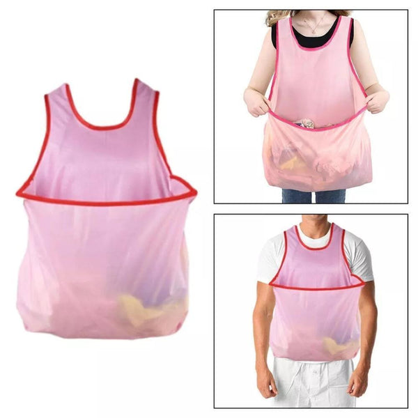 Laundry Apron Oxford Cloth Apron with Large Pocket Portable Clothes Drying Apron
