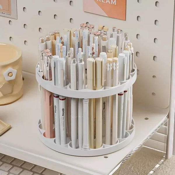6pcs 360° Rotating Brush Holder Organizer | 46-Hole Makeup & Paint Brush Storage