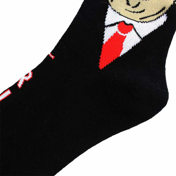 1 Pair with 3D Fake Hair Style President Donald Trump Soft Crew Socks Novelty