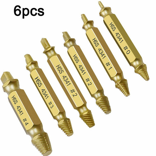 6pcs Damaged Screw Extractor Speed Out Drill Bits Tool Set Broken Bolt Remover