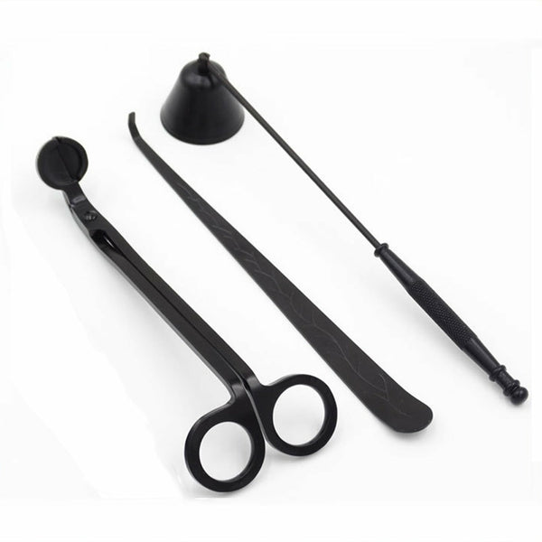 3pcs Candle Care Tool Set | Stainless Steel Wick Trimmer, Snuffer & Wick Dipper