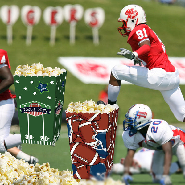 24pcs Football Party Popcorn Cookie Boxes Touchdown Celebration Dessert Supplies