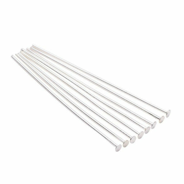 1000pcs Bright Silver Tone Straight Head Pins 50mm Long Jewellery Making Earring