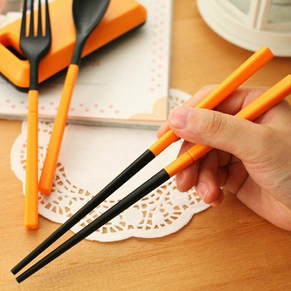 Portable Dinnerware Set Fork Folding Tableware Cutlery Chopsticks Travel