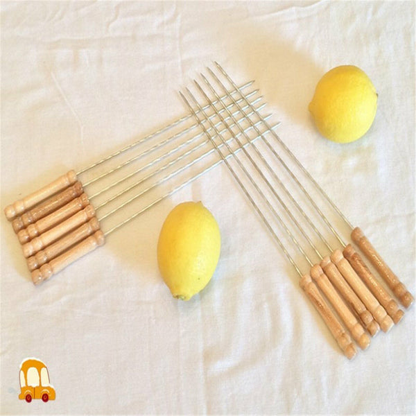 120PCS BBQ Metal Skewers Stainless Steel Flat Needle Barbecue Tools Kebab Stick