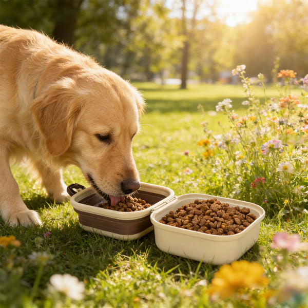 2PCS Portable Pet Food and Water Bowl Collapsible Travel Dog Cat Feeding Bowl