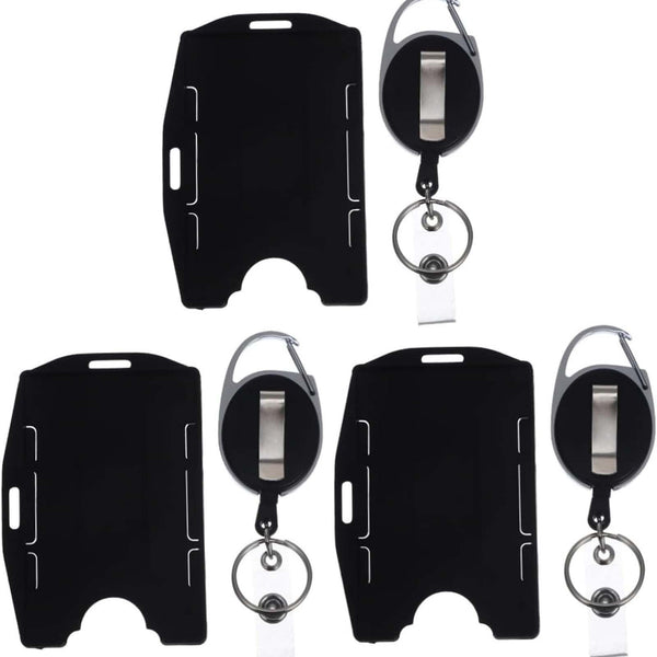 Retractable Badge Holder 2-Pack – Heavy Duty ID Card Holder with Belt Clip