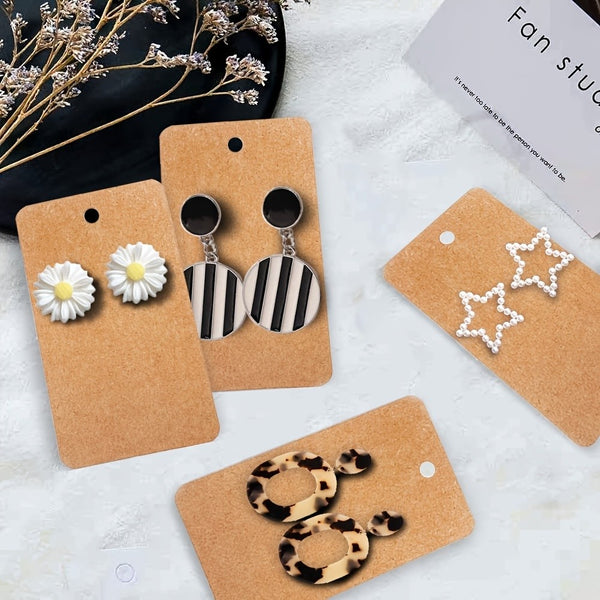 300PCS Kraft Paper Earring Cards Jewelry Display Holder Tags