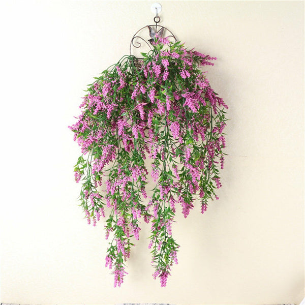 4PCS Hanging Artificial Plants Fake Lavender Home Porch Decor Party Vine Flower