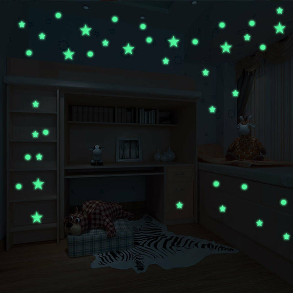 407pcs Dot Luminous Star Wall Stickers Home Room Decor Glow In The Dark Decal AU
