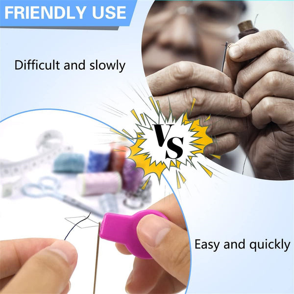 5-100PCS Multi Function Needle Threader With Cutting Edge Tool Easy Threaders AU