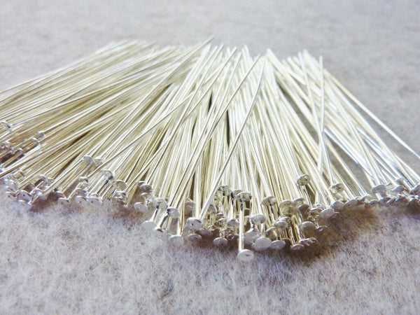 1000pcs Bright Silver Tone Straight Head Pins 50mm Long Jewellery Making Earring