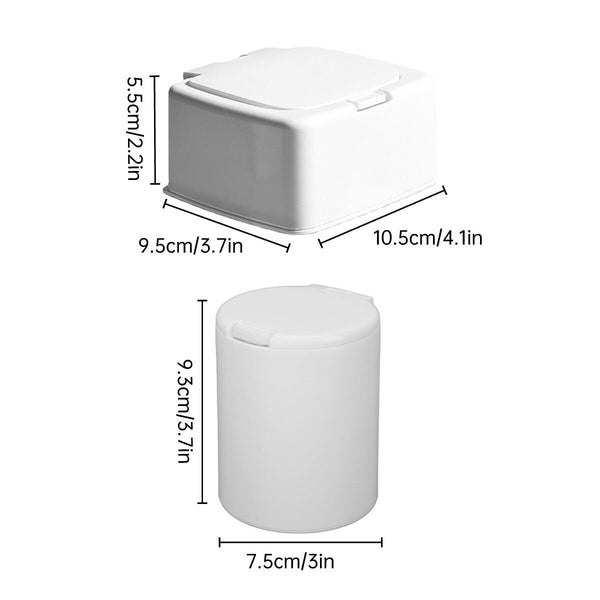 Small Plastic Desktop Storage Box with Lid Organizer Bucket for Office Home Use