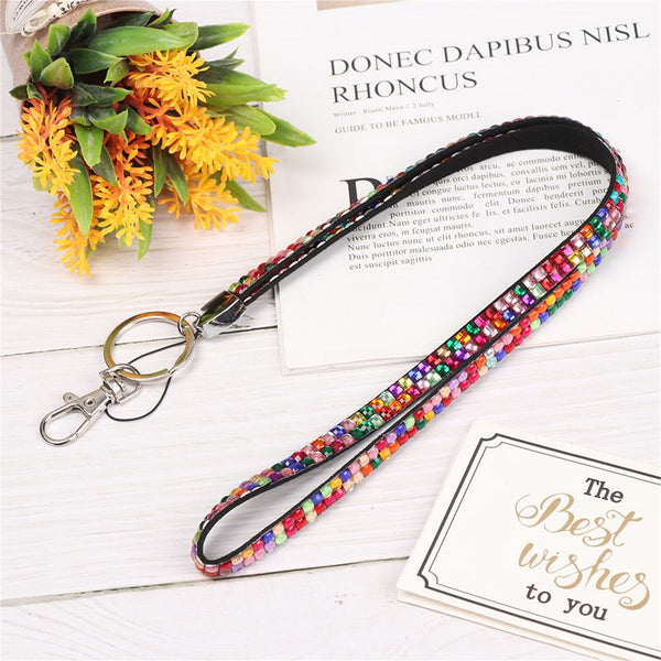 3PCS Rhinestone Lanyard Neck Strar ID Card Holder Key Case Name Badge ID card AU