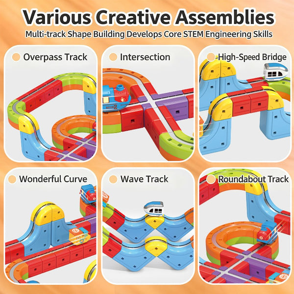 Electric Train Set Flexible Magnetic Car Kids Gift Xmas Race Track Building Toy
