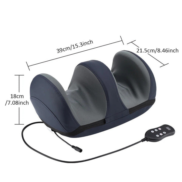 Foot Massager - Electric Shiatsu Kneading Leg & Calf Massage Machine with Heat (Navy Blue)