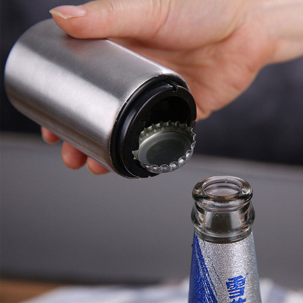 Pocket Opening Stainless Steel Bottle Opener Push Cap Soda Down Beer Automatic