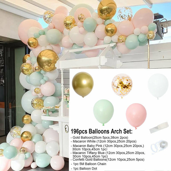 196pcs Pink Gold Balloon Garland Arch Kit Set Birthday Wedding Party Decorations