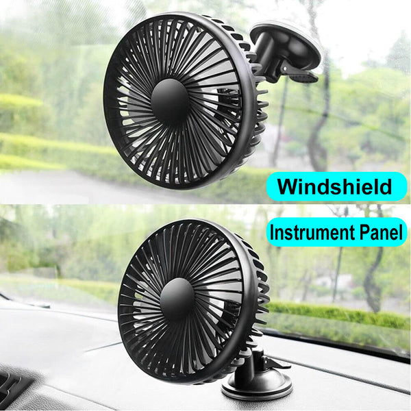 12V Car Fan Portable USB Vehicle Truck 360° Rotatable Auto Cooling Cooler Fan