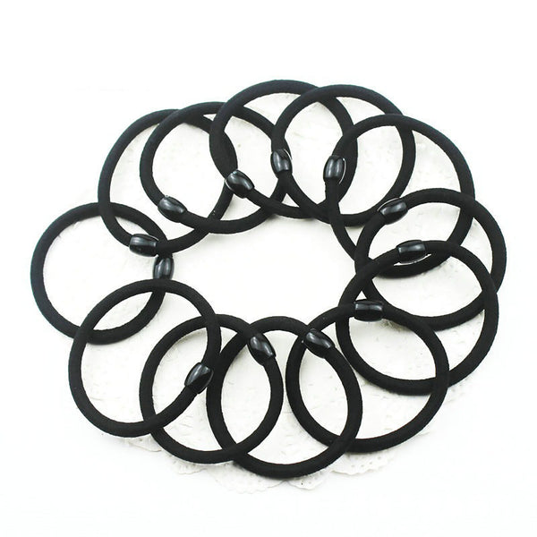 100 Thick Black Elastic Stretch Hair Ties Bands Rope Ponytail Women Girls School