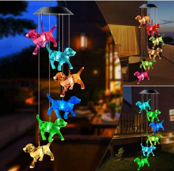 Colour Changing Wind Chimes LED Light Hanging Decor Outdoor Solar Powered Garden