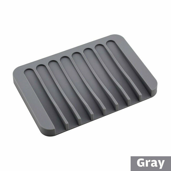 5pcs Silicone Soap Dish Storage Holder Soapbox Plate Tray Drain Box Tool Bathroom