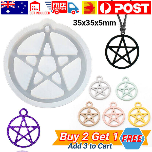 Silicone Pentagram Silicone Pendant Mould Pentacle Jewellery Resin Epoxy Casting