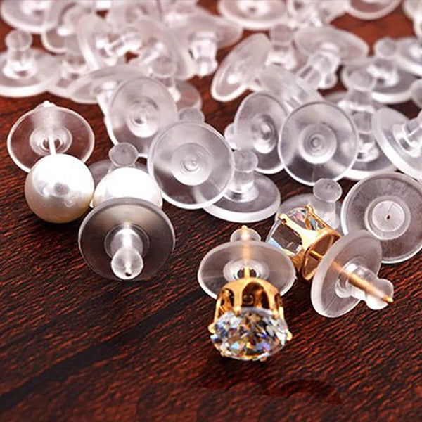 10X Large Plastic Rubber Disc Earring Backs To Secure Heavy Style Earrings AU