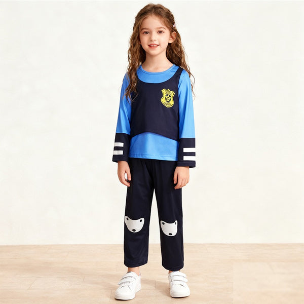 Girl wearing Judy Hopps costume for Book Week - Zootopia police officer dress up - Lets Party
