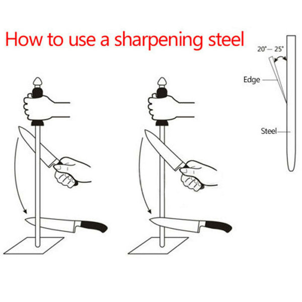 Kitchen Knife Sharpener Sharpening Sharp Steel Bar Precision Machined File 30CM