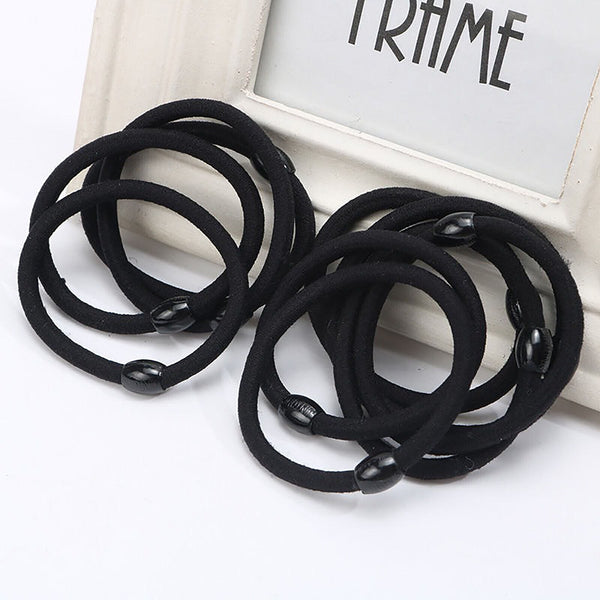 100 Thick Black Elastic Stretch Hair Ties Bands Rope Ponytail Women Girls School