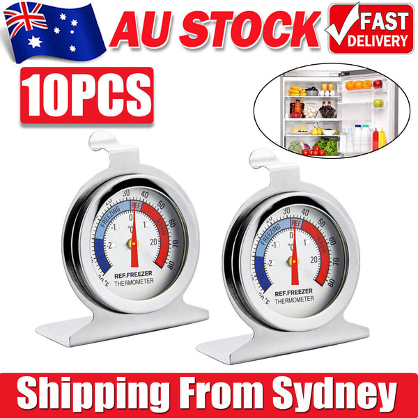 10pcs Refrigerator Thermometer Freezer Fridge Temperature Gauge Sensor Stainless