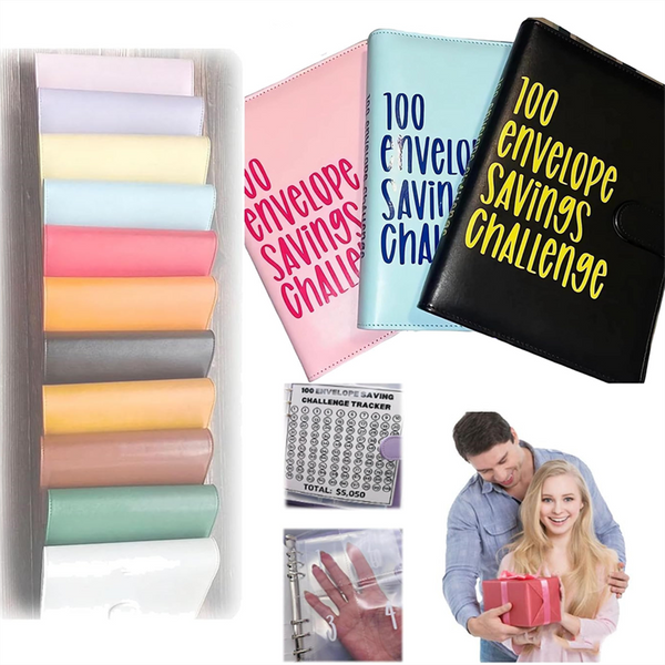 2PCS 100 Envelope Challenge Binder Budget Binder Savings Challenge Planner Book