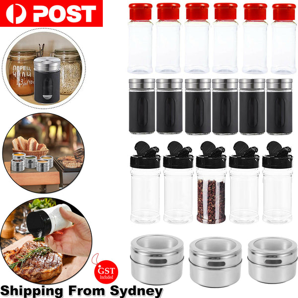 Kitchen Spice Jars Pot Holders Storages Stainless Steel Glass Plastic AUS
