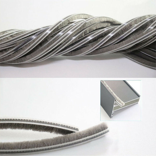 20M Hairy Seal Brush Pile Window Sliding Door Draught Excluder Weather Strip New